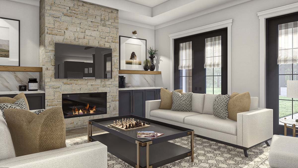 Plan 623332DJ: 3 Bed Transitional Home Plan with RV Garage - 3164 Square Feet - Image #5 - Contemporary, Cottage, European, Transitional