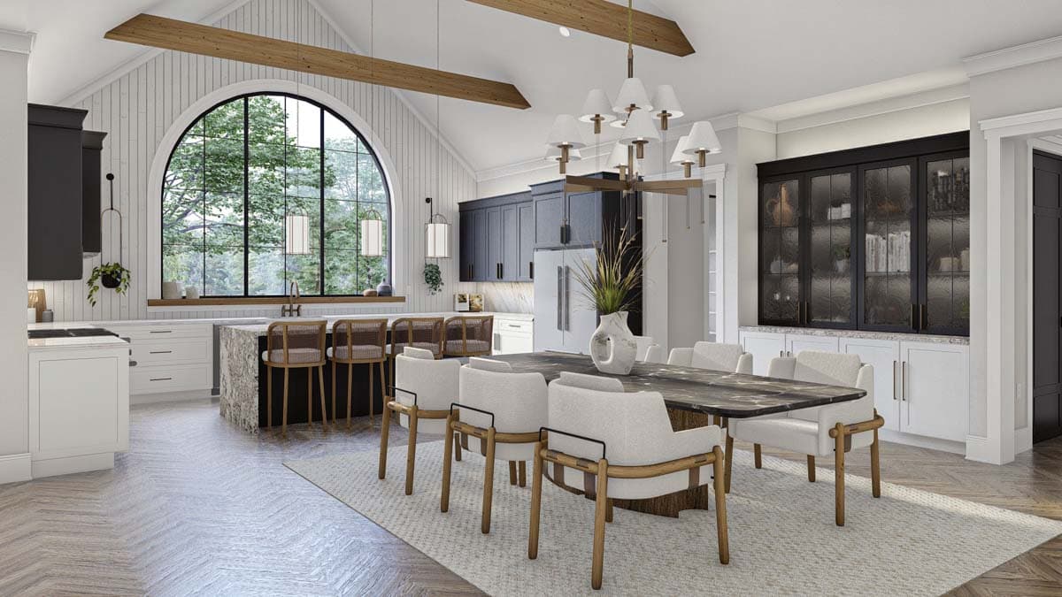 Plan 623332DJ: 3 Bed Transitional Home Plan with RV Garage - 3164 Square Feet - Image #6 - Contemporary, Cottage, European, Transitional