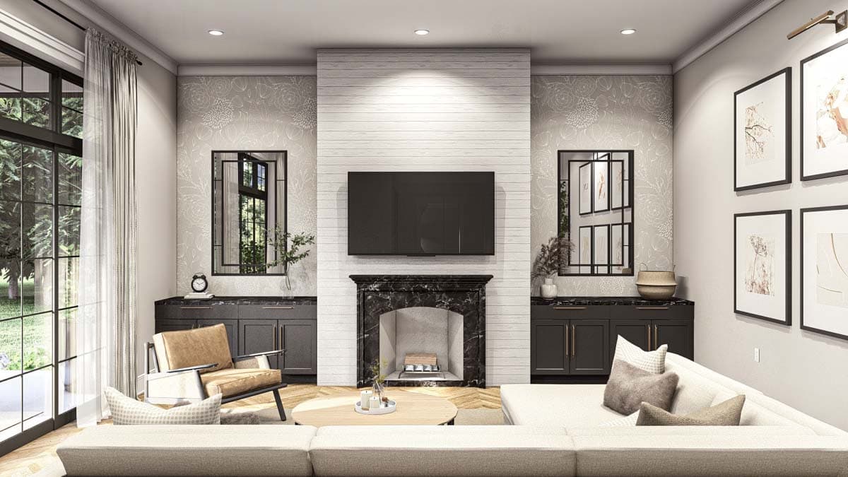 Plan 623332DJ: 3 Bed Transitional Home Plan with RV Garage - 3164 Square Feet - Image #10 - Contemporary, Cottage, European, Transitional