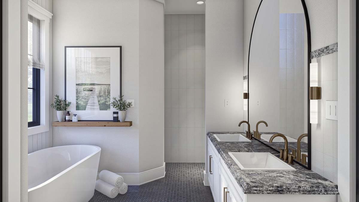 Plan 623332DJ: 3 Bed Transitional Home Plan with RV Garage - 3164 Square Feet - Image #13 - Contemporary, Cottage, European, Transitional