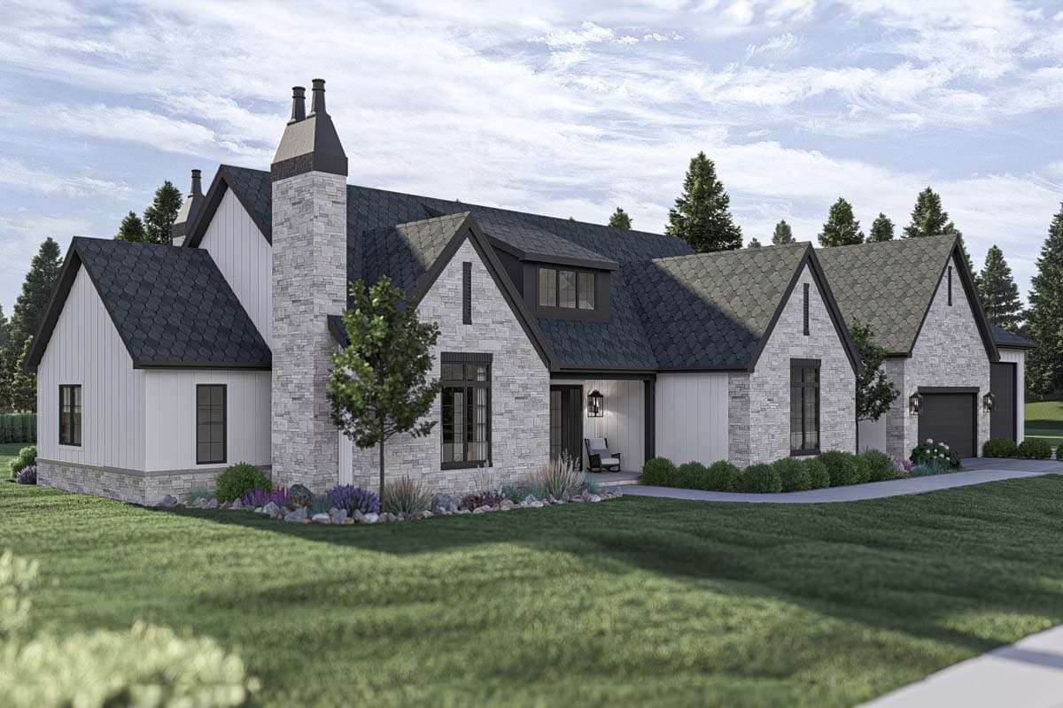 Plan 623332DJ: 3 Bed Transitional Home Plan with RV Garage - 3164 Square Feet - Image #16 - Contemporary, Cottage, European, Transitional