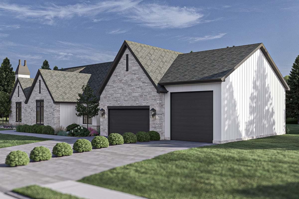 Plan 623332DJ: 3 Bed Transitional Home Plan with RV Garage - 3164 Square Feet - Image #19 - Contemporary, Cottage, European, Transitional