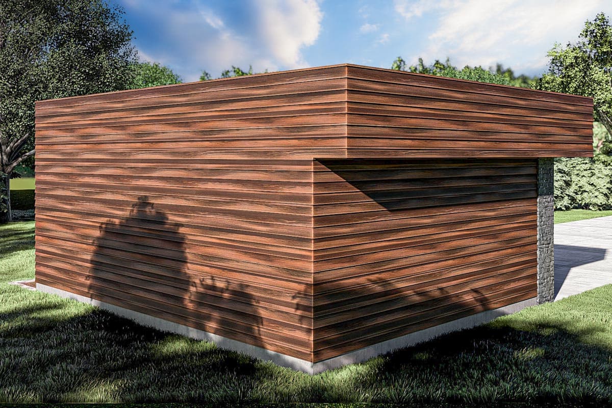 Plan 623333DJ: Modern 2-Car Garage with 2 Bays - 644 Sq Ft - Image #4 - Mid Century Modern, Modern