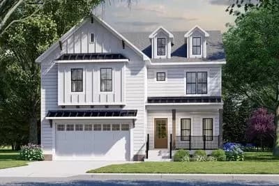 2-Story Craftsman House Plan with 4 Upstairs Bedrooms - 2221 Sq Ft