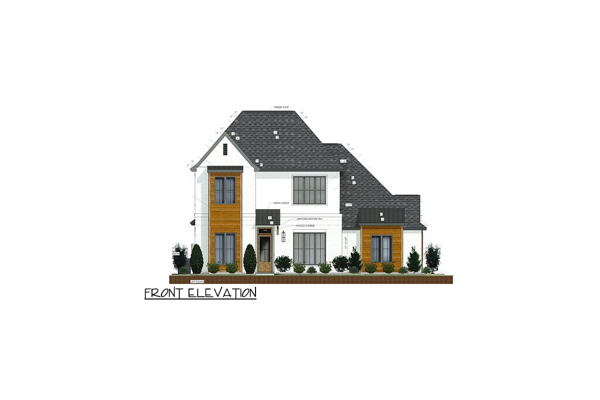 Plan 185014PHD: Transitional-Style House Plan with Vaulted Living Room and an Outdoor Kitchen - 2751 Sq Ft - Image #14 - Acadian, Contemporary, Southern, Transitional
