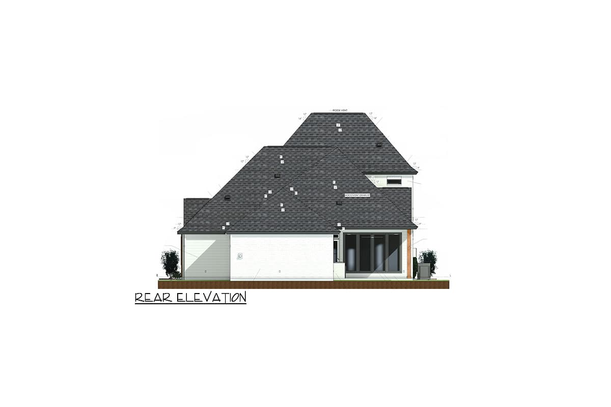 Plan 185014PHD: Transitional-Style House Plan with Vaulted Living Room and an Outdoor Kitchen - 2751 Sq Ft - Image #16 - Acadian, Contemporary, Southern, Transitional