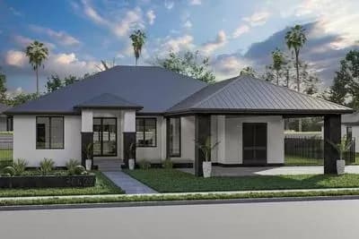 Modern Ranch-Style House Plan with Open Concept Main Area - 1810 Sq Ft