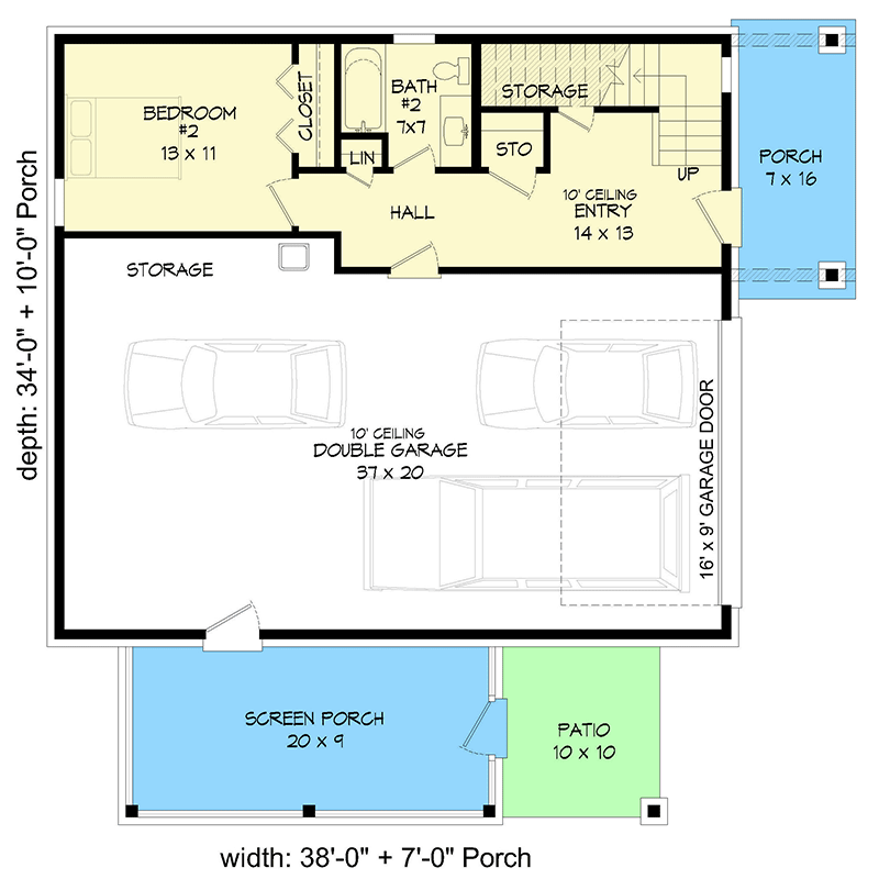 Plan 680291VR: Modern House Plan with Soaring Ceilings - 1773 Sq Ft - Floor Plan - Main Level - Ranch, Traditional