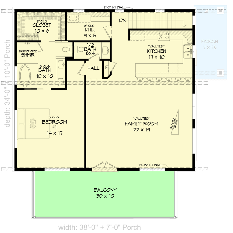 Plan 680291VR: Modern House Plan with Soaring Ceilings - 1773 Sq Ft - Floor Plan - 2nd Floor - Ranch, Traditional