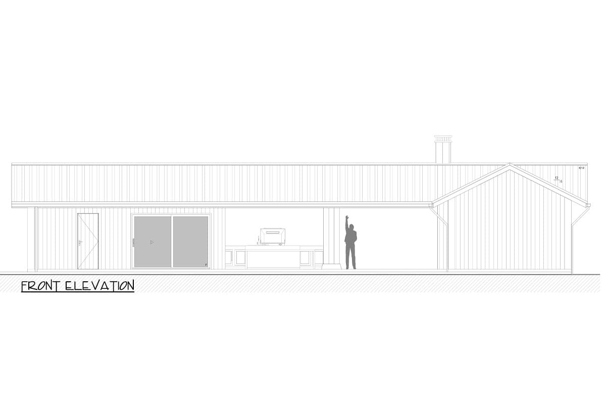 Plan 311050RMZ: Mid-Century Modern Pool House Plan with 2 Bedrooms and Flex Space - 886 Sq Ft - Image #5 - Contemporary, Mid Century Modern, Modern