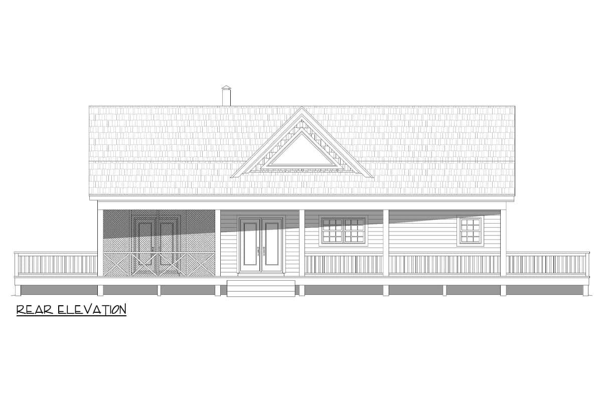 Plan 680292VR: Country Ranch Home Plan with Vaulted and Beamed Interior - 1500 Sq Ft - Image #4 - Country, Ranch, Southern, Traditional
