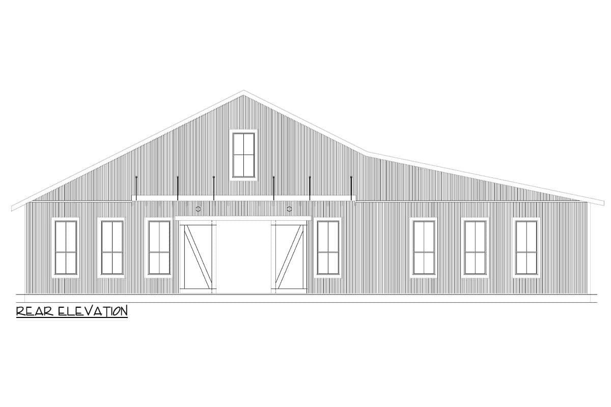 Plan 264080KMD: 2-Bed  Barn-Style Country Cottage House Plan with Dog Trot - 2017 Sq Ft - Image #8 - Barndominium, Cottage, Country, Rustic, Traditional