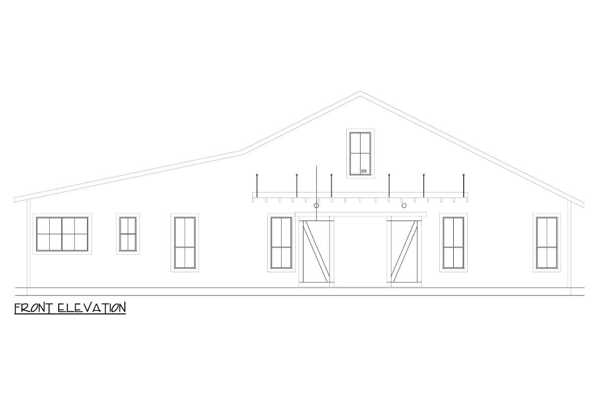 Plan 264080KMD: 2-Bed  Barn-Style Country Cottage House Plan with Dog Trot - 2017 Sq Ft - Image #6 - Barndominium, Cottage, Country, Rustic, Traditional