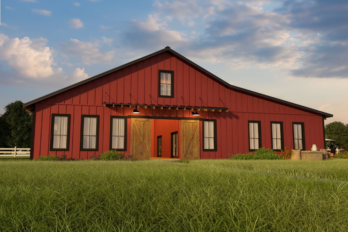 Plan 264080KMD: 2-Bed  Barn-Style Country Cottage House Plan with Dog Trot - 2017 Sq Ft - Image #4 - Barndominium, Cottage, Country, Rustic, Traditional