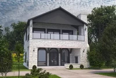 2-Story House Plan with Second Floor Bedroom and Balcony - 2149 Sq Ft