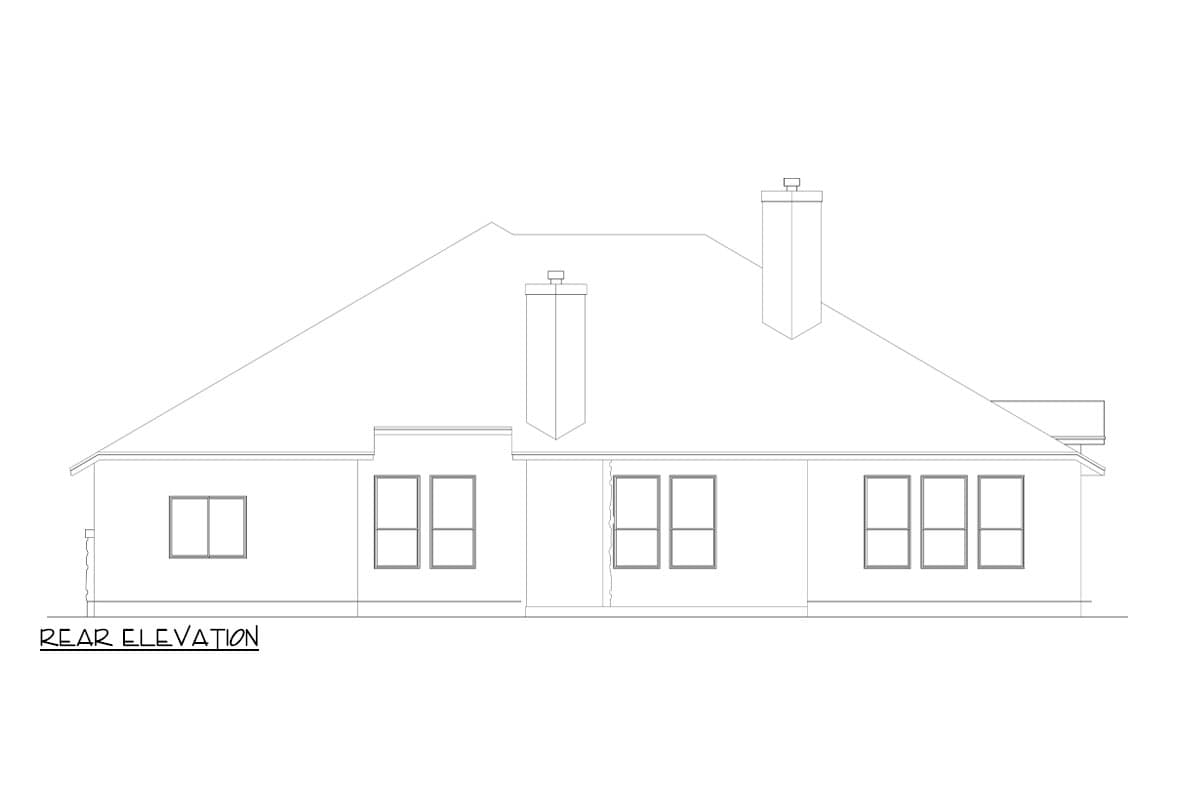 Plan 264097KMD: 3 Bed One-Floor House Plan with Covered Patio with Fireplace - 2469 Sq Ft - Image #7 - European, Southwest, Transitional