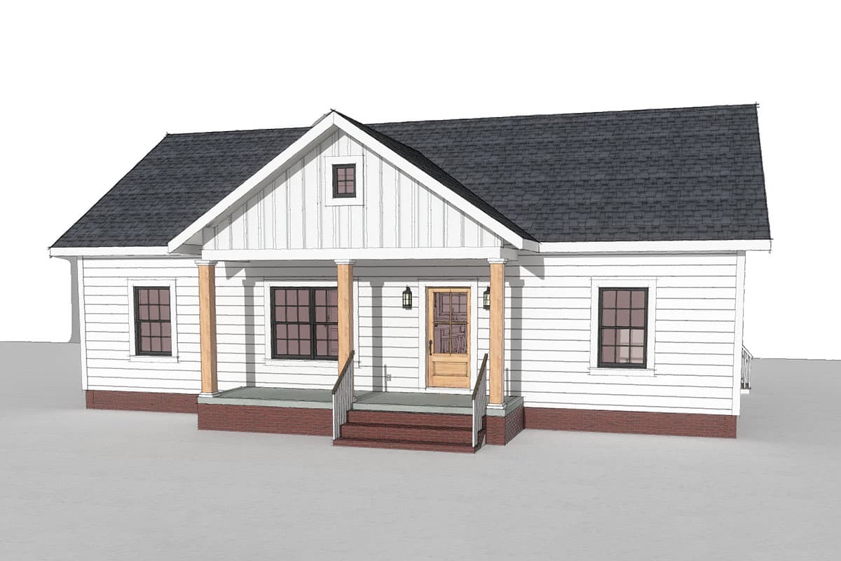 Plan 25039DH: 3-Bedroom Country Style House Plan with Large Open Floor Plan - 1334 Sq Ft - Image #25 - Cottage, Country, Southern