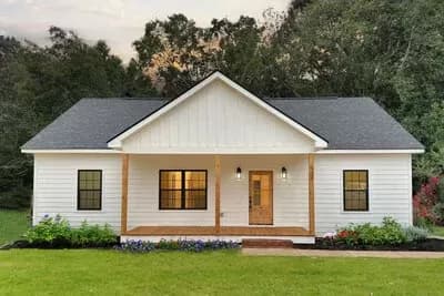 3-Bedroom Country Style House Plan with Large Open Floor Plan - 1334 Sq Ft
