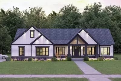 One-Story House Plan with 3-Car Garage - 2283 Sq Ft