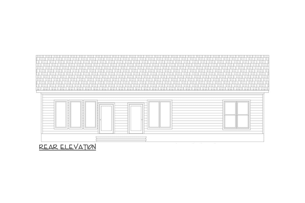 Plan 680294VR: 3 Bed Ranch House Plan with Flex Room - 1401 Sq Ft - Image #4 - Cabin, Country, Mountain, Ranch, Rustic