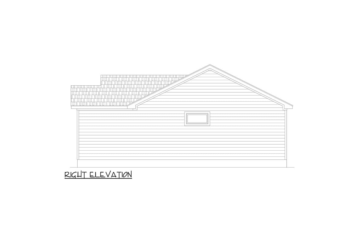 Plan 680294VR: 3 Bed Ranch House Plan with Flex Room - 1401 Sq Ft - Image #5 - Cabin, Country, Mountain, Ranch, Rustic