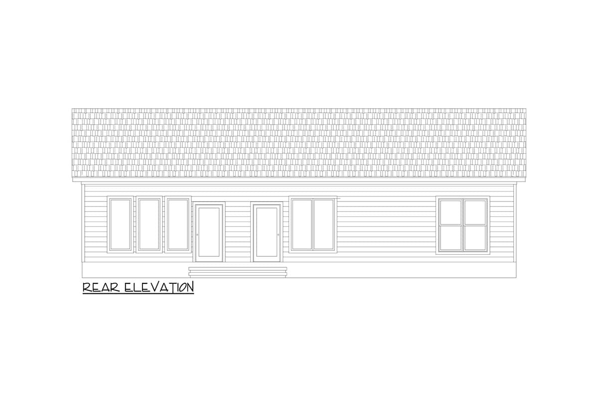 Plan 680295VR: Ranch House Plan with Flex Room and Jack and Jill Bath - 1329 Sq Ft - Image #4 - Country, Craftsman, Mountain