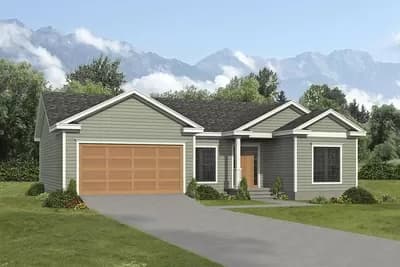 Ranch House Plan with Flex Room and Jack and Jill Bath - 1329 Sq Ft