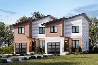 Modern Duplex House Plan with 3 Bed 1277 Sq Ft Units