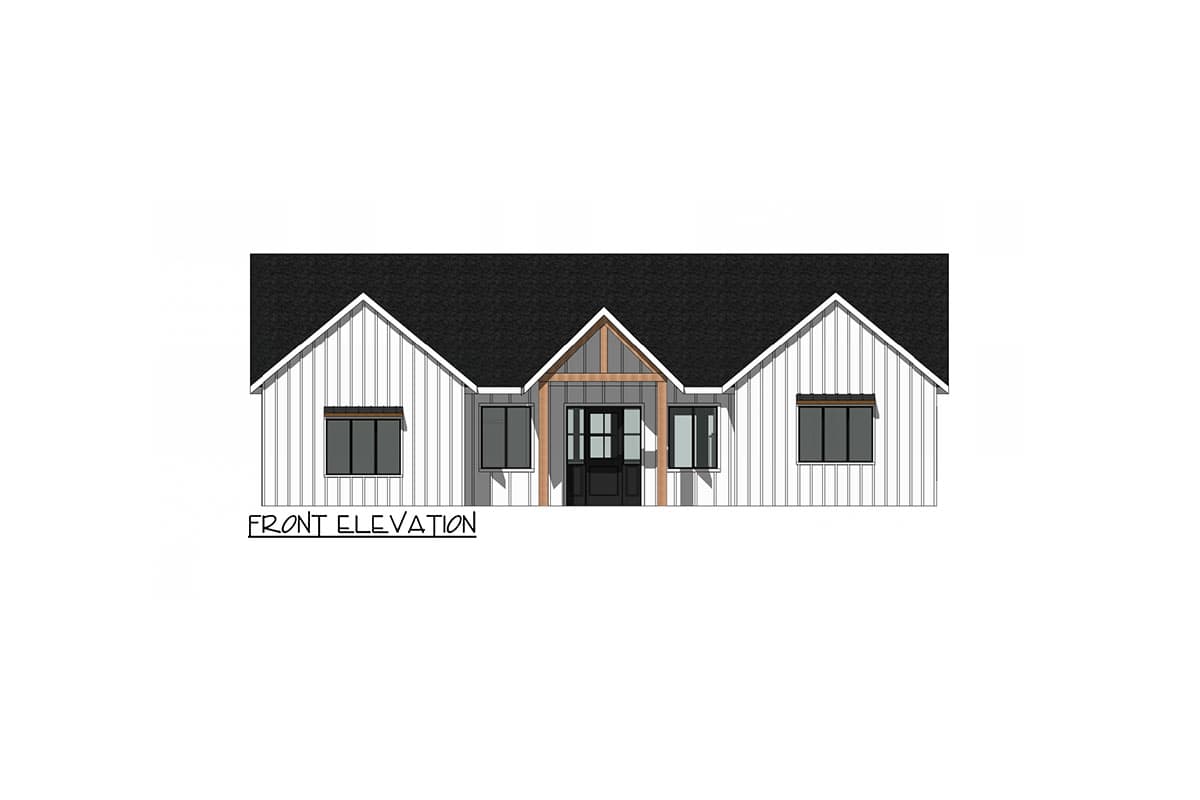 Plan 420133WNT: 2200 Square Foot New American House Plan with Flex Room - Image #4 - Country, Craftsman, Modern Farmhouse, New American