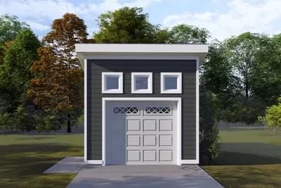 1-Car Detached Garage wtih 3 Clerestory Windows - 308 Sq Ft