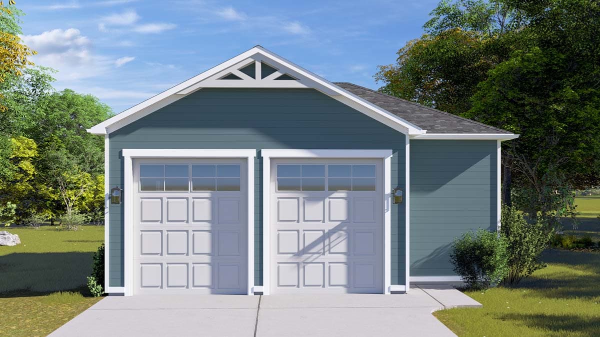 Plan 61495UT: Garage Workshop with Two 10 x 12 Bays - 1066 Sq Ft - Image #6 - Traditional