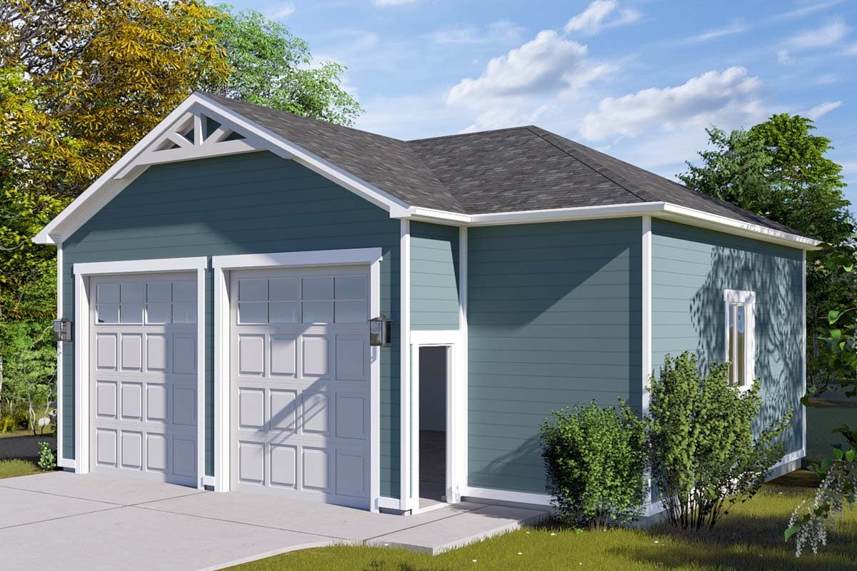 Plan 61495UT: Garage Workshop with Two 10 x 12 Bays - 1066 Sq Ft - Image #7 - Traditional