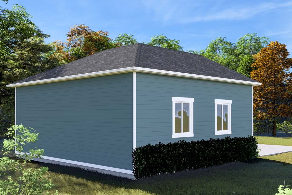 Plan 61495UT: Garage Workshop with Two 10 x 12 Bays - 1066 Sq Ft - Image #9 - Traditional