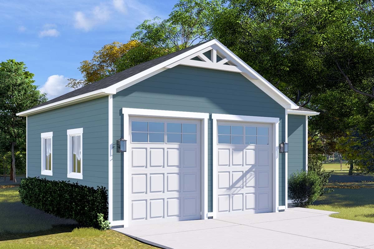 Plan 61495UT: Garage Workshop with Two 10 x 12 Bays - 1066 Sq Ft - Image #10 - Traditional