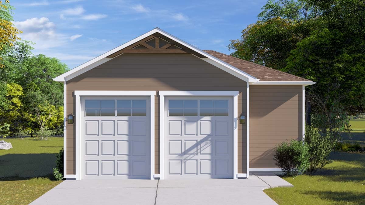 Plan 61495UT: Garage Workshop with Two 10 x 12 Bays - 1066 Sq Ft - Image #11 - Traditional