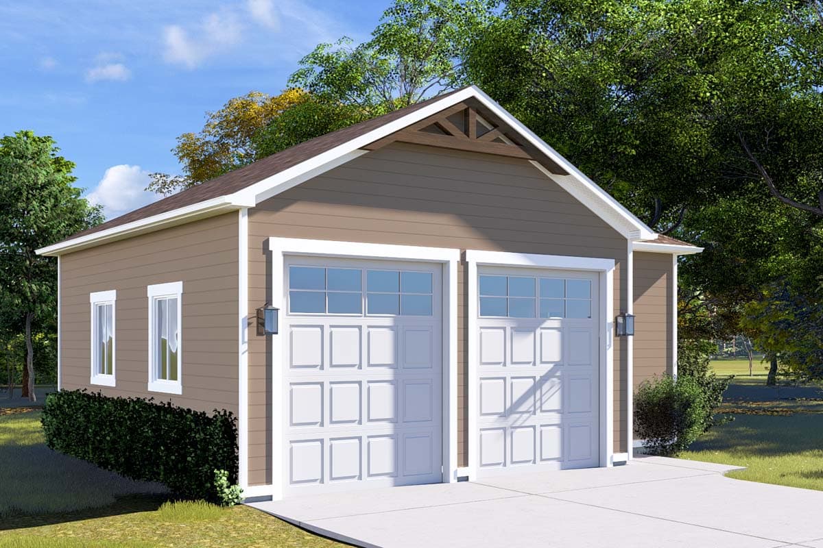 Plan 61495UT: Garage Workshop with Two 10 x 12 Bays - 1066 Sq Ft - Image #15 - Traditional