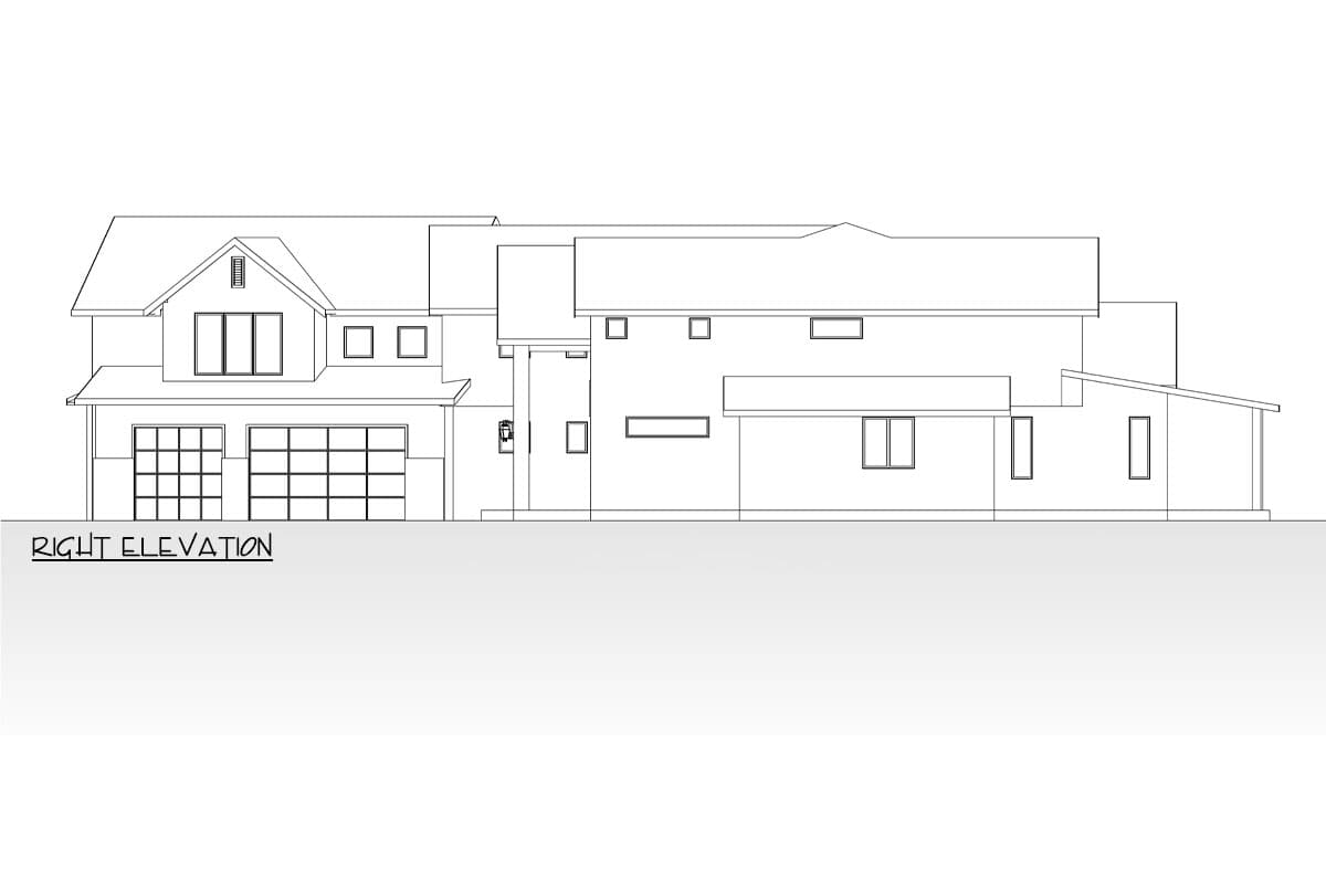 Plan 666262RAF: 2-Story Contemporary Home Plan with Angled Garage - 6407 sq Ft - Image #8 - Contemporary, Modern