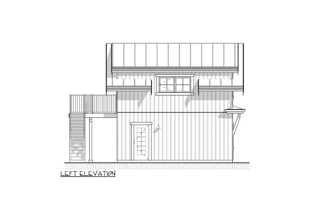 Plan 330017WLE: 2-Story Garage with Vaulted Upstairs Flex Room and Deck - 432 Sq Ft - Image #5 - Craftsman, New American, Traditional