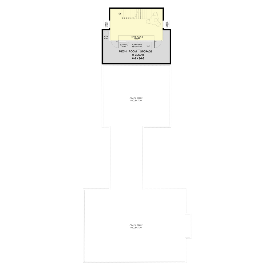 Plan 311054RMZ: One-Story House Plan with Pool House and Optional Wine Cellar - 2765 Sq Ft - Floor Plan - Lower Level - Contemporary, Mid Century Modern, Modern, New American, Scandinavian