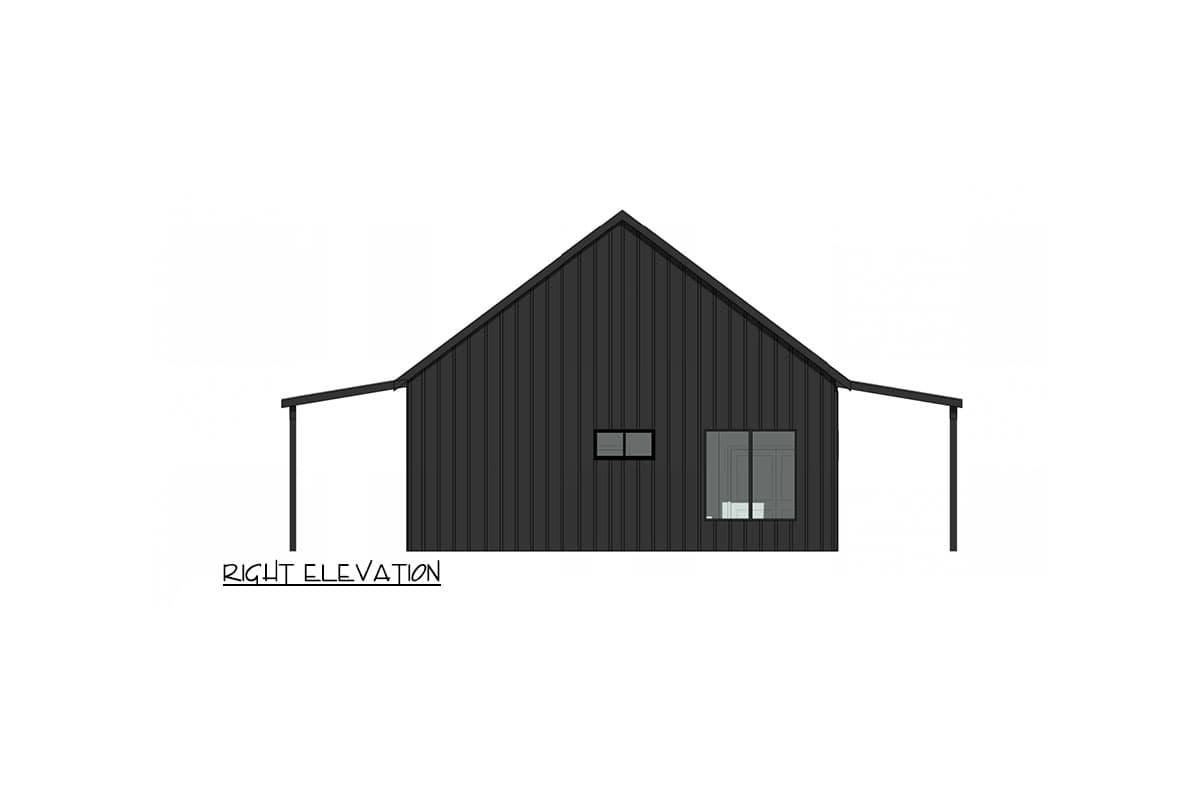 Plan 420134WNT: 2-Bed Country House Plan with 8-Foot-Deep Front and Rear Porches  - 952 Sq Ft - Image #8 - Cabin, Cottage, Country, Modern Farmhouse