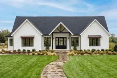Expanded New American House Plan with Flex Room - 2300 Sq Ft