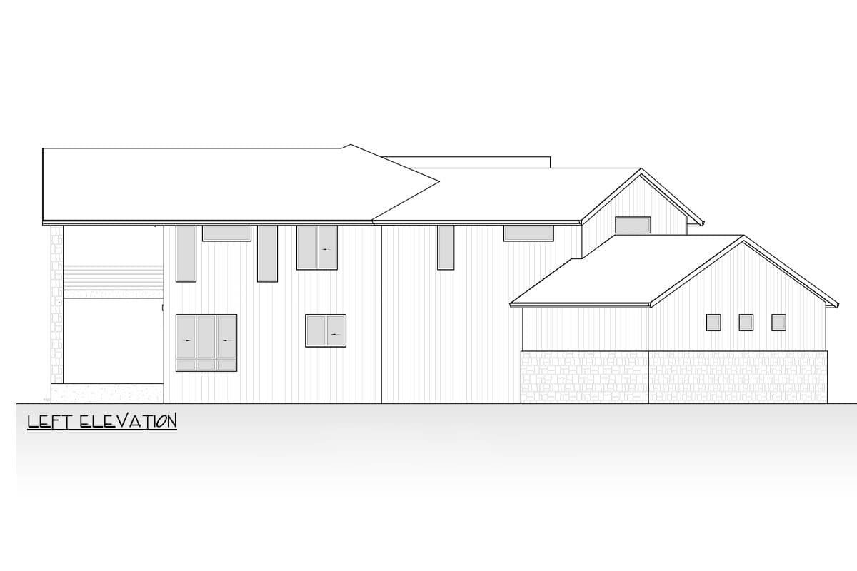 Plan 666263RAF: Modern Farmhouse with Angled 3-Car Garage and Upstairs Master with Deck - 4612 Sq Ft - Image #5 - Modern Farmhouse, Transitional