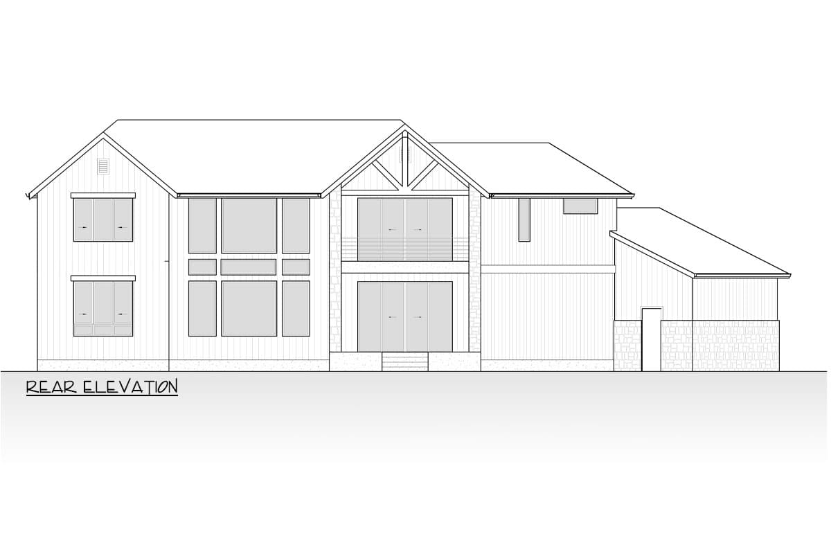 Plan 666263RAF: Modern Farmhouse with Angled 3-Car Garage and Upstairs Master with Deck - 4612 Sq Ft - Image #7 - Modern Farmhouse, Transitional