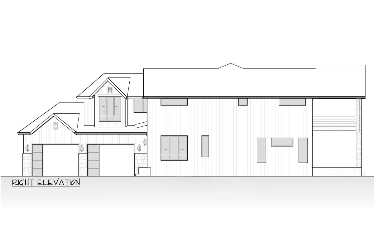 Plan 666263RAF: Modern Farmhouse with Angled 3-Car Garage and Upstairs Master with Deck - 4612 Sq Ft - Image #8 - Modern Farmhouse, Transitional