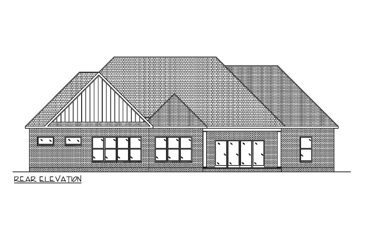 Plan 11935LW: One-Story Modern Farmhouse Plan with Bonus Above 2-Car Garage - 2471 Sq Ft - Image #19 - Country, Modern Farmhouse, Southern