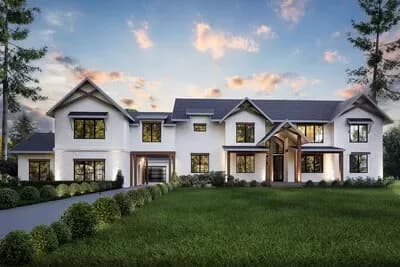7-Bed Luxury Home Plan with 7-Car Garage - 6329 Sq Ft