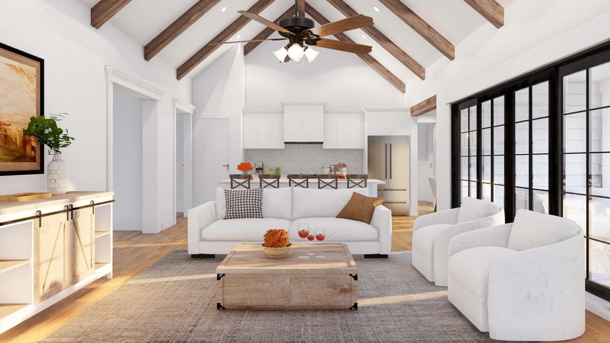 Plan 70880MK: Modern Farmhouse with Split Bed Layout and a Home Office - 1967 Sq Ft - Image #10 - Country, Modern Farmhouse, New American, Southern, Traditional