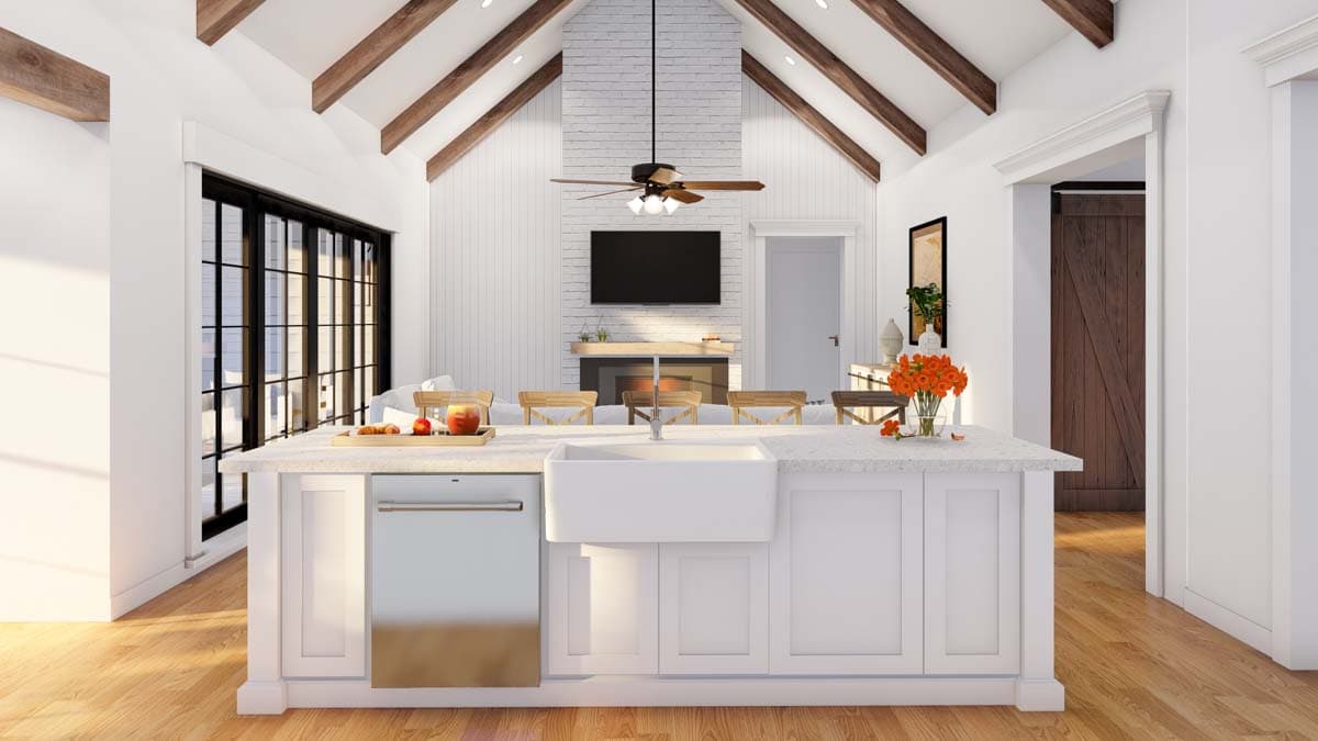 Plan 70880MK: Modern Farmhouse with Split Bed Layout and a Home Office - 1967 Sq Ft - Image #11 - Country, Modern Farmhouse, New American, Southern, Traditional