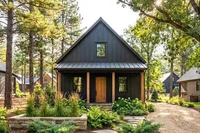 2-Bed Country Cabin Home Plan with Vaulted Great Room - 825 Sq Ft