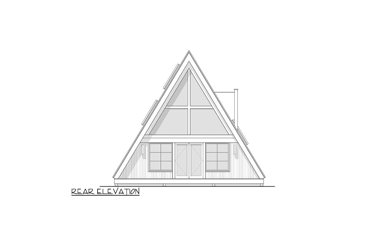 Plan 270094AF: 2-Bed Modern A-Frame House Plan with Two Story Great Room - 1388 Sq Ft - Image #7 - A-Frame, Cabin, Contemporary, Mountain, Rustic